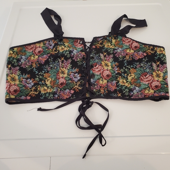Cider Tops - Cider Dark Floral Tapestry Corset